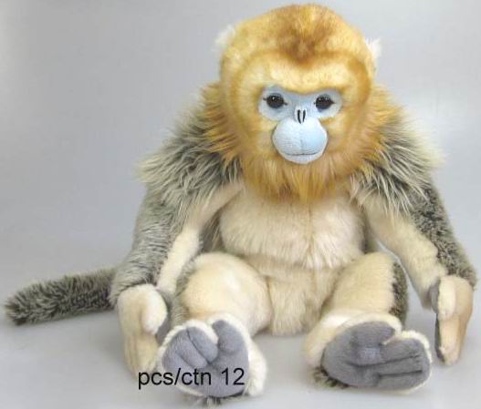 （现货+包邮）仿真川金丝猴snub-nosed monkey毛绒玩具公仔