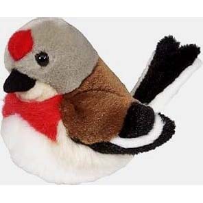 (代购)美国wild republic仿真赤胸朱顶雀linnet毛绒玩具公仔