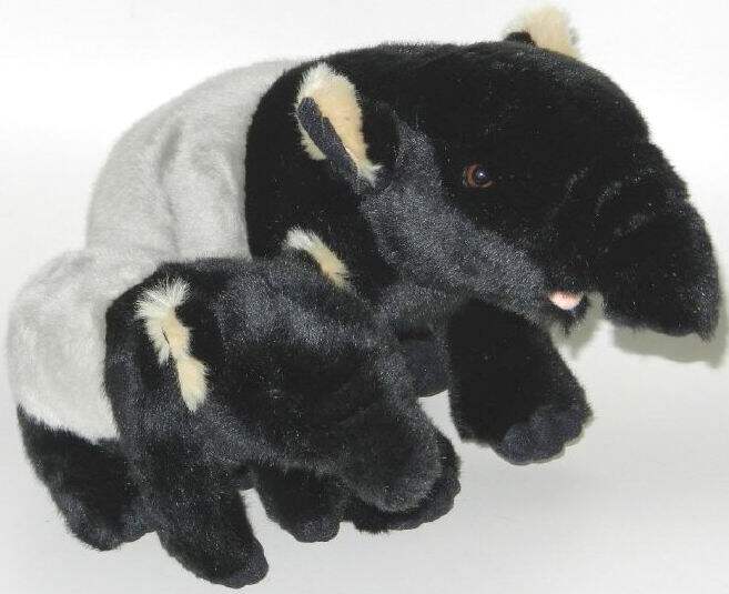 (代购)德国semo仿真母子款马来貘tapir毛绒玩具公仔