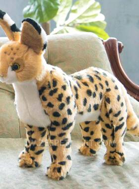 （代购）仿真站姿薮猫serval毛绒玩具公仔