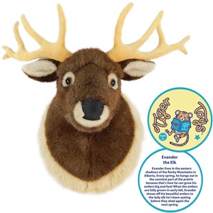 （代购）仿真加拿大马鹿头elk墙壁挂饰毛绒玩具公仔