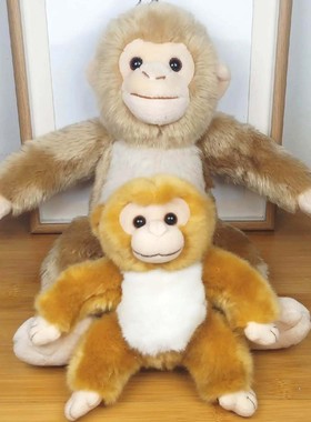 （定做）日本cute仿真母子款无尾猕猴macaque毛绒玩具公仔