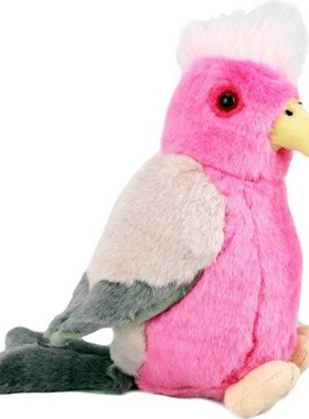 （代购）美国wild republic仿真粉红凤头鹦鹉galah毛绒玩具公仔