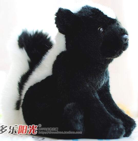 (定做)仿真坐姿臭鼬skunk毛绒玩具公仔