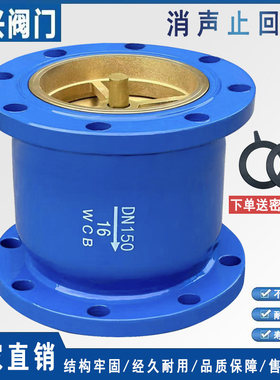 HC41X-16法兰消音消音止回阀立式卧式碳钢止逆阀DN80 100 150 200