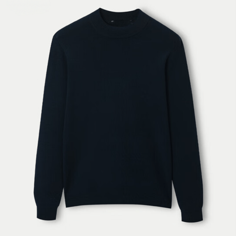 100%绵羊毛秋冬薄款羊毛衫撤柜男装保暖内搭单穿圆领套头保暖长袖