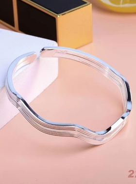 大气纯银手镯送恋人闺蜜送女朋友