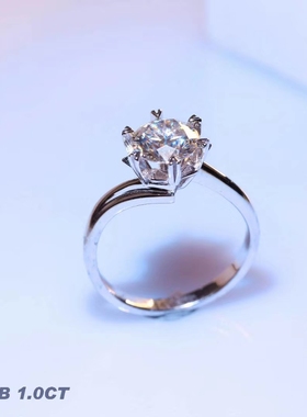 莫桑石足银爱情生日礼物戒指