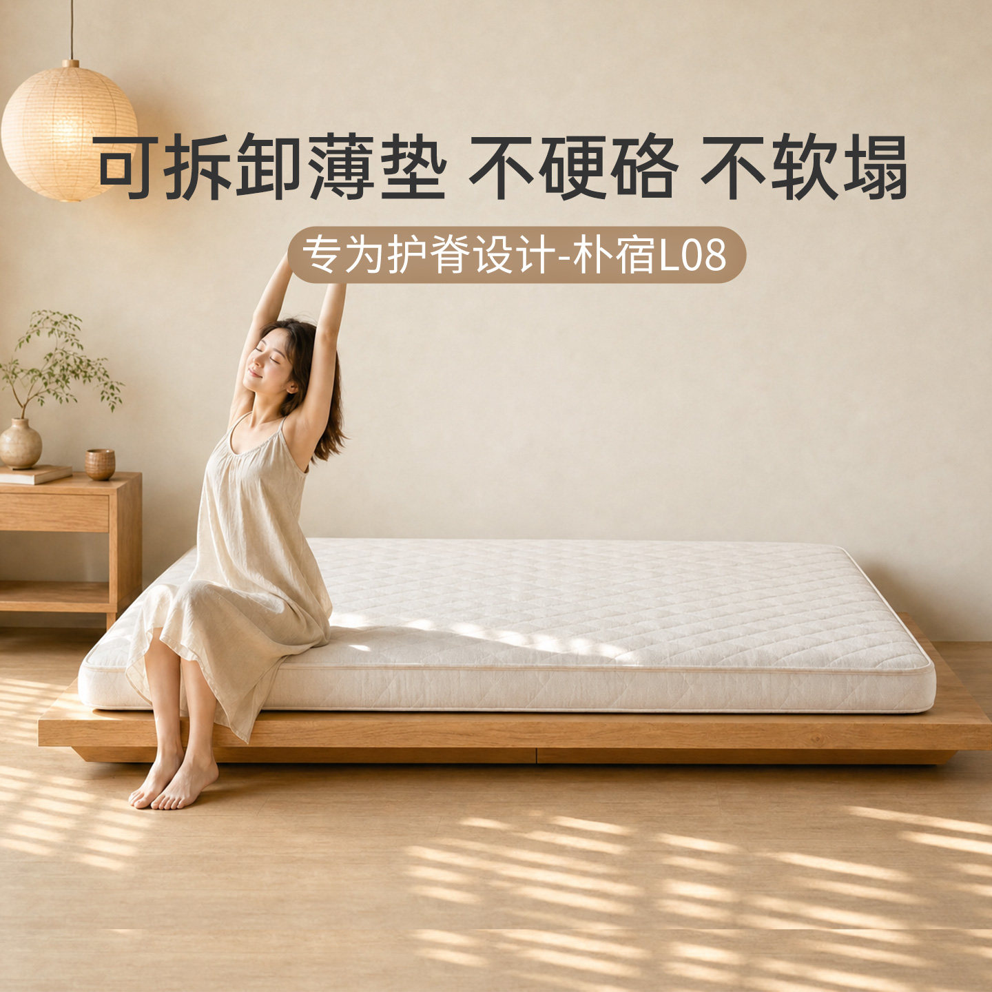 麒麟薄款加硬护脊可拆弹簧床垫