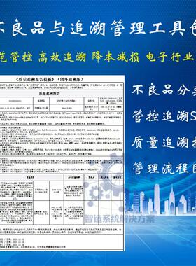 电子行业不良品与追溯管理工具包质量追溯报告管控SOP闭环跟踪表