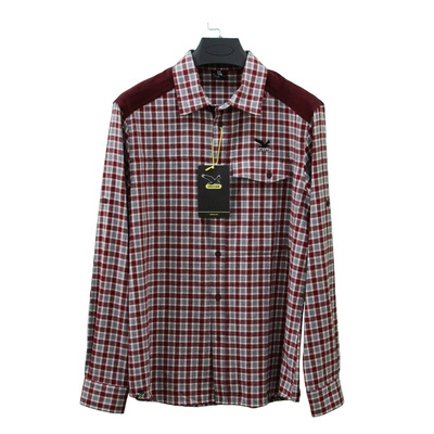 SALEWA沙乐华户外休闲舒适透气耐磨格子春秋翻领男士长袖CM13369