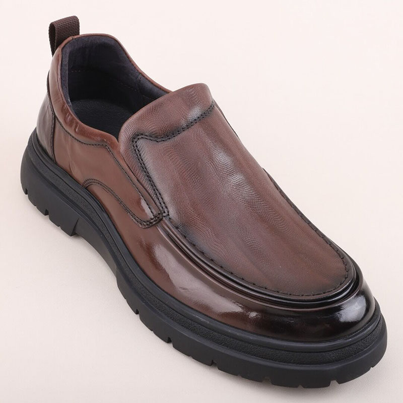 商场同款纯皮舒适休闲皮鞋英伦商务头层牛皮男鞋轻软百搭套脚鞋子