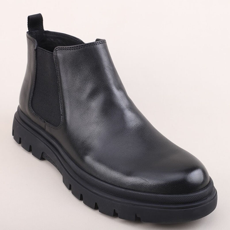 一脚蹬厚底马丁靴男士真皮英伦商务切尔西靴轻软时尚复古机车短靴