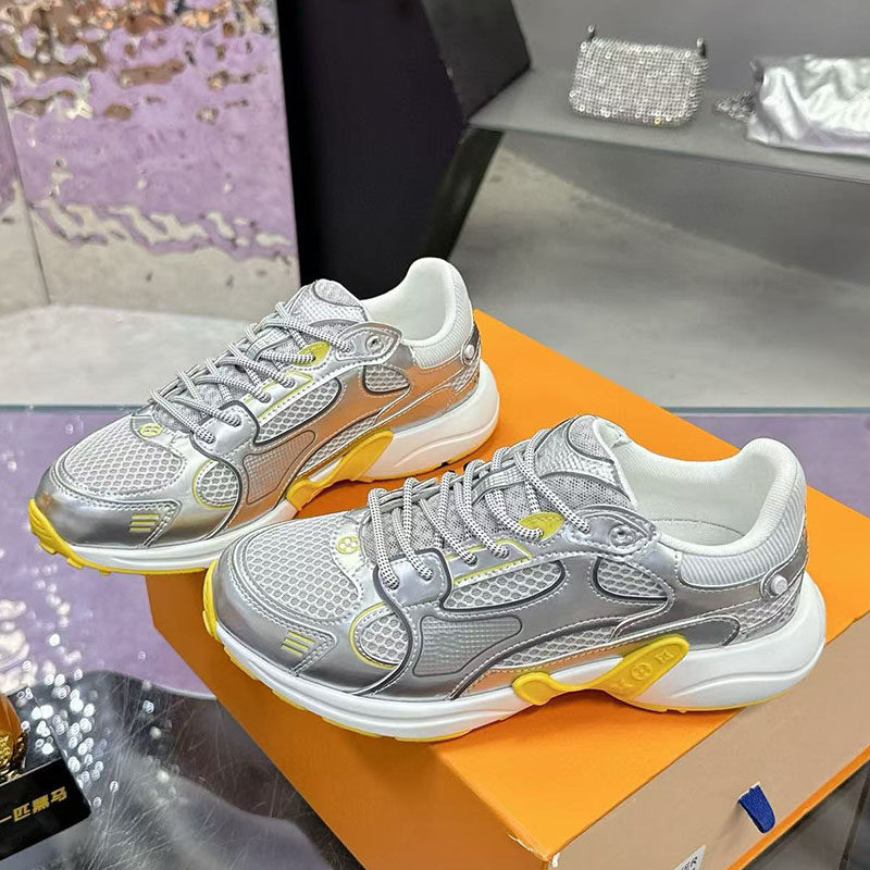 广州产高端顶版老爹鞋男真皮透气网面运动休闲鞋轻软厚底时尚跑鞋