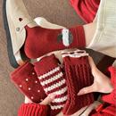 红色羊毛袜子女秋冬款2025新年限定本命年保暖加绒加厚红色长袜子