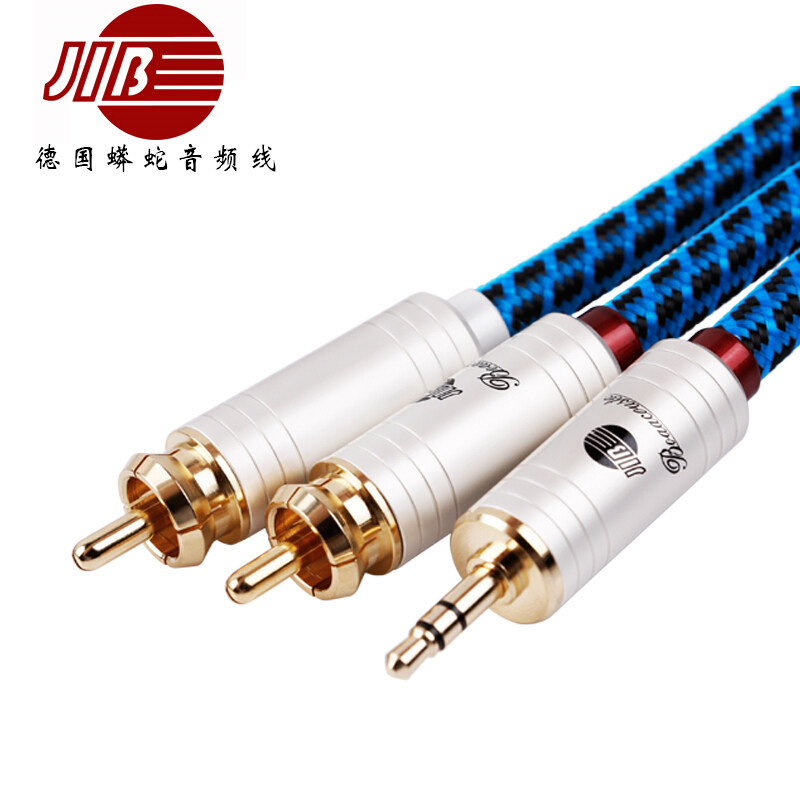德国蟒蛇JIB一分二3.5mm转双莲花信号线电脑手机功放音箱线BB-003