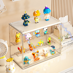 盲盒手办收纳展示架透明亚克力摆柜乐高娃娃泡泡玛特防尘展示盒