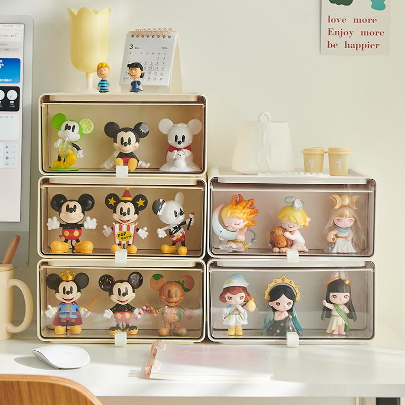 桌面展示架泡泡玛特抽屉式盲盒