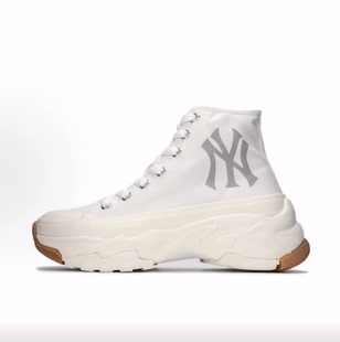 MLB Chunky High 系带 高帮 帆布鞋 男女同款