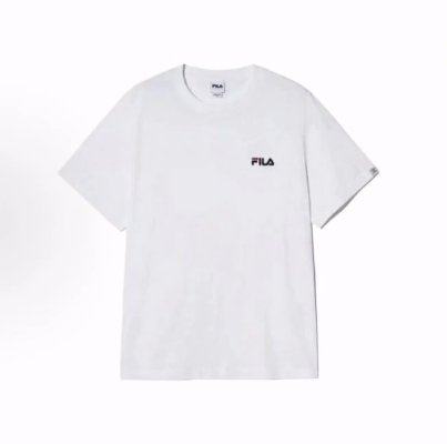FILA斐乐 休闲简约透气短袖T恤 男女同款 灰白色