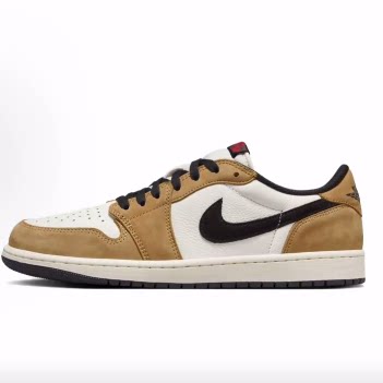 Jordan Air Jordan 1 Low   耐磨透气 低帮 复古篮球鞋 男款 棕白