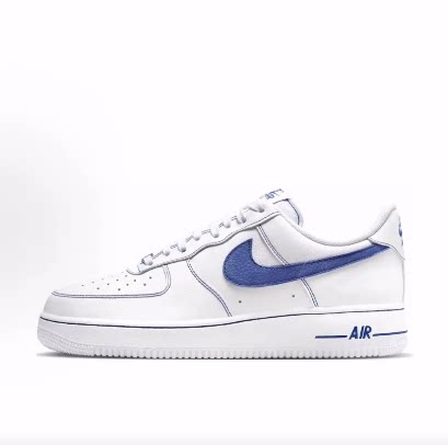 Nike Air Force 1 Low 舒适百搭薄底耐磨 低帮 板鞋 男款 白蓝色