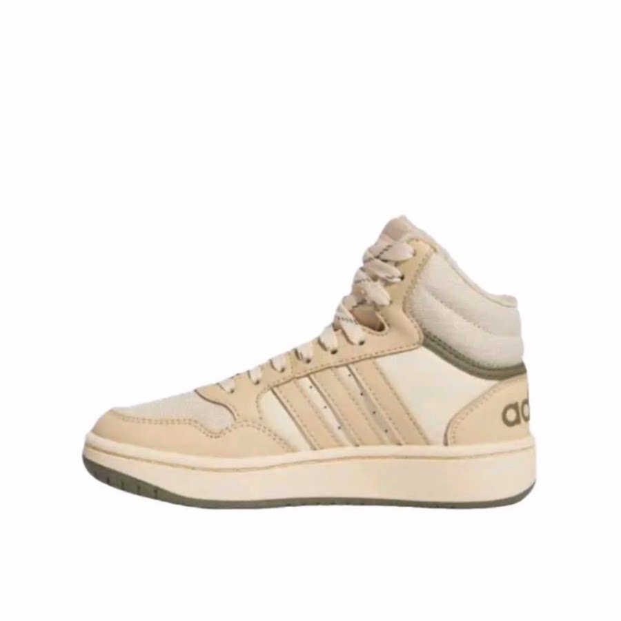 adidas HOOPS 3.0 Mid 耐磨 耐磨 中帮 儿童板鞋 卡其色 儿童款