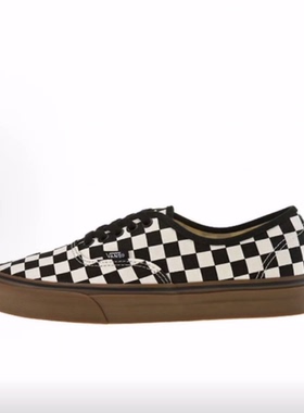 Vans Authentic Checkerboard Black Gum 低帮 板鞋 男女同款