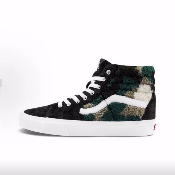 Vans SK8 迷彩羊羔绒 休闲运动 高帮 板鞋 男女同款