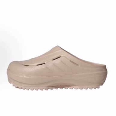 adidas OZWAVE CLOG 舒适时尚 防磨防滑包头拖鞋 男女同款 灰褐棕