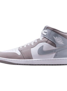 【布布】 Jordan 复古篮球鞋 白色 中帮 Air 1 MID 舒适百搭