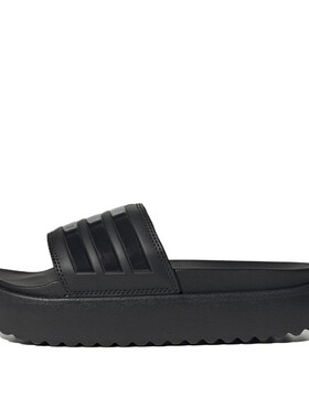 【布布】 adidas 一字拖鞋 黑色 Adilette 外穿 一体成型