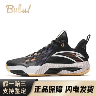 【布布】 安踏 速战5 篮球鞋 黑色 中帮 圆头系带 织物 减震耐磨