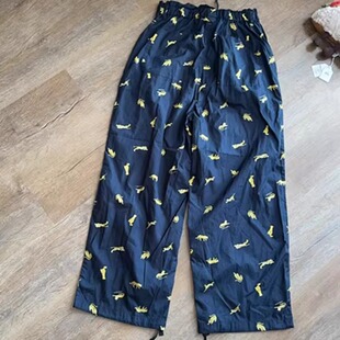 脚休闲百搭收腰系带长裤 日系新上元 单女夏春秋纯棉卡通漫画薄收裤