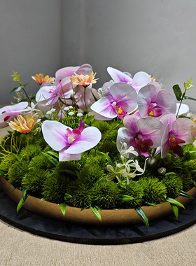 酒店餐桌花摆花圆桌中间装饰摆件