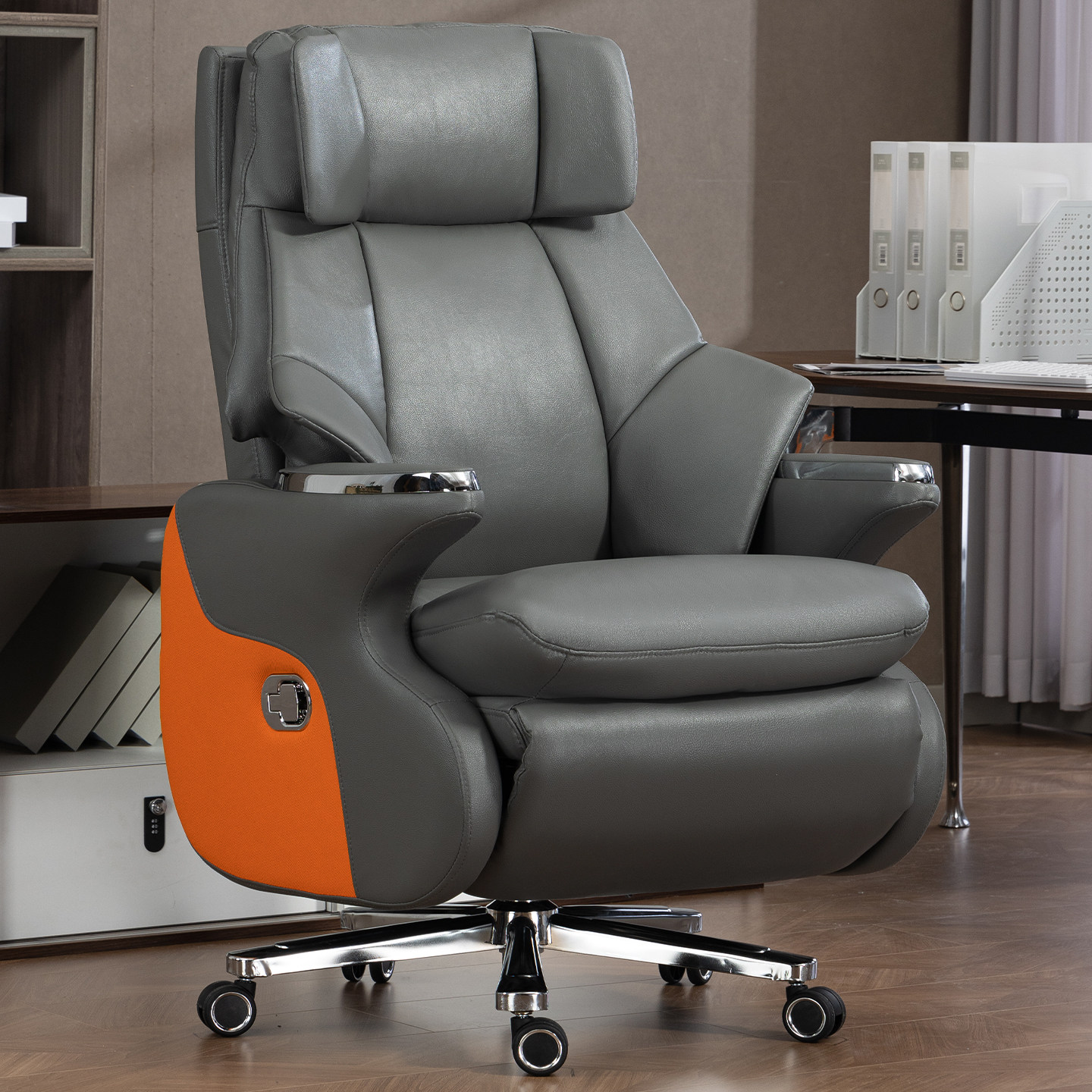 电动老板椅真皮可躺商务办公椅沙发椅人体工学椅子电脑椅家用舒适