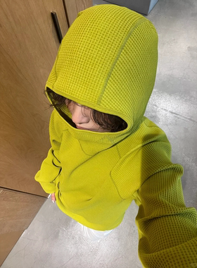 轻运动 G0ld平替 户外机能轻量华夫格宽松连帽套头卫衣长袖打底衫