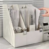 日本进口MUJIE书立架文件架桌面书架学生书本收纳盒办公桌置物架