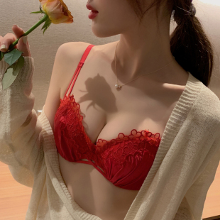 日系内衣女小胸聚拢学生大学少女文胸蕾丝无钢圈上托防下垂胸罩