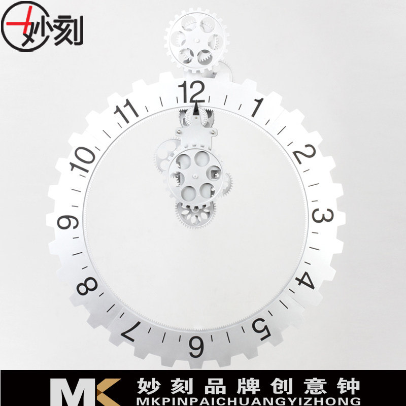 20 인치 MIAOKENG 브랜드 크리 에이 티브 시계 대형 교수형 기어 시계 기어 벽시계 석영 기계식 벽시계 침묵 시계 맞춤형 시계
