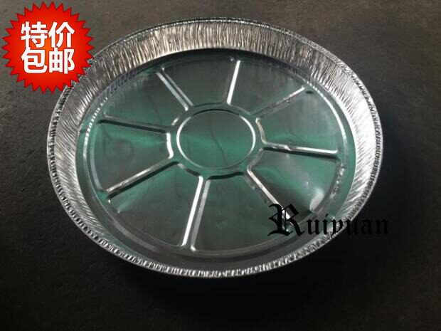 包邮13寸烧烤锡纸盘/圆形锡纸年糕盘/一次性披萨比萨铝箔盘/125个图片