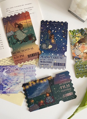 「4.21新品」艺术漫游丨票根门票设计天文音乐三月原创明信片卡片