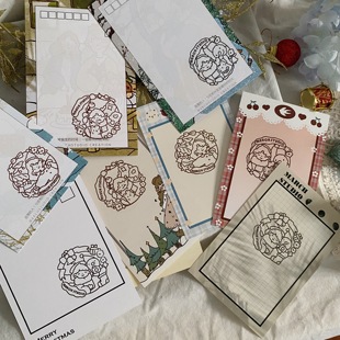 「11.10新品」圣诞印章盖起来丨三月盖章明信片便签特价款式随机