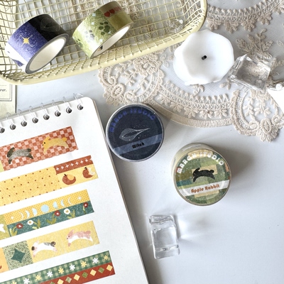 「12.27新品」【兔子女巫系列】三月原创手帐胶带和纸素材文艺