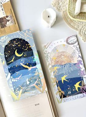 「9.20新品」你的来信丨三月原创插画设计明信片烫银文艺治愈蓝色