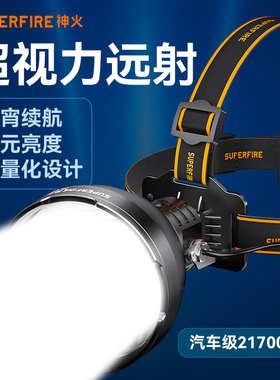 神火头灯户外强光充电超长续航HL60超亮头戴式led矿夜钓高端钓鱼