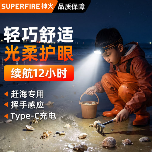 神火小巧头灯超大容量超长续航
