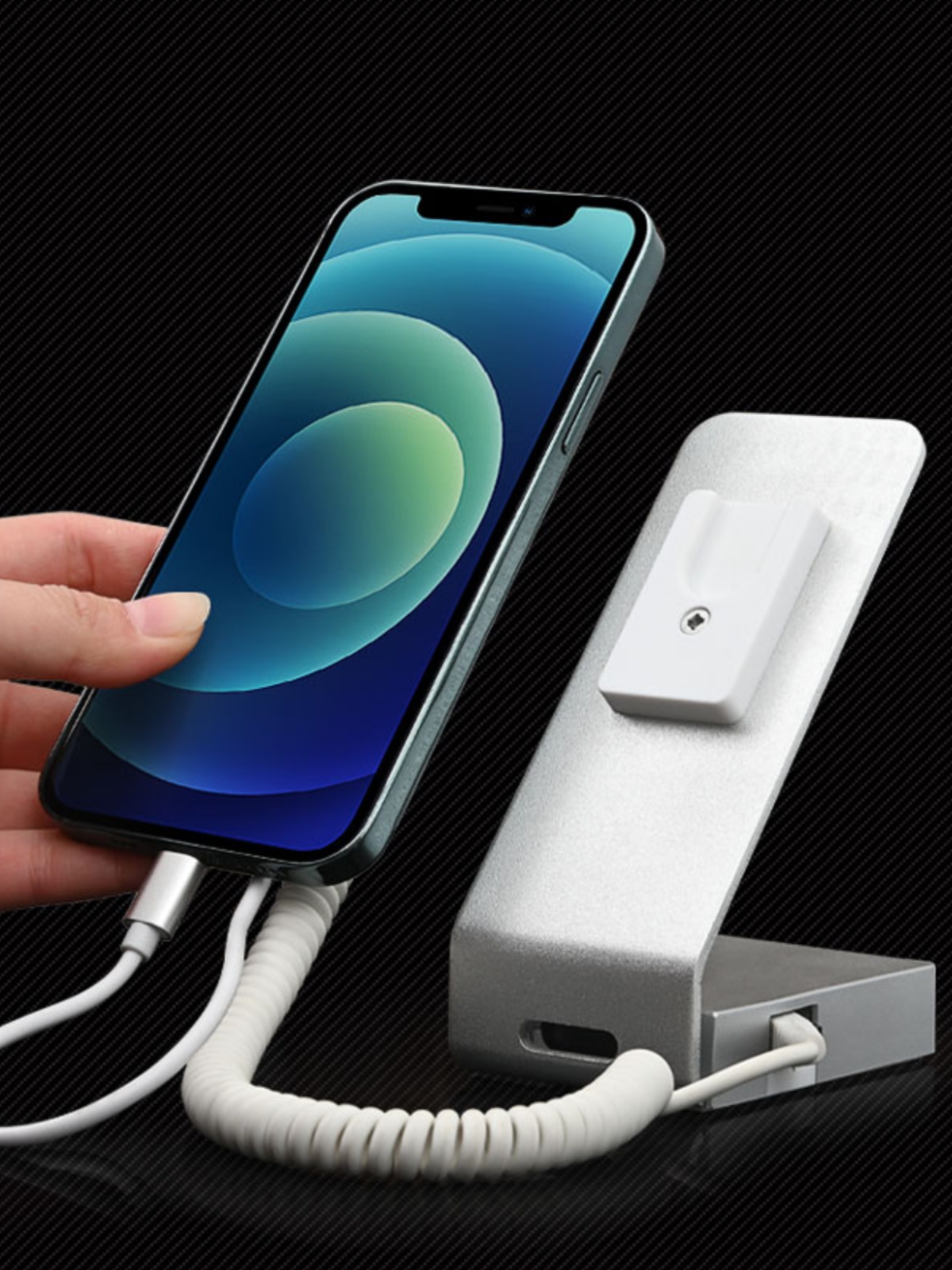 手机防盗展示架体验柜台实心报警底座示范l型充电金属托架锁