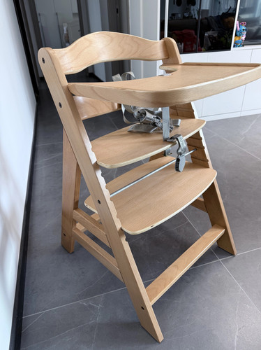 婴儿童榉木实木餐椅可调成长型吃饭高脚餐桌带桌面大餐盘