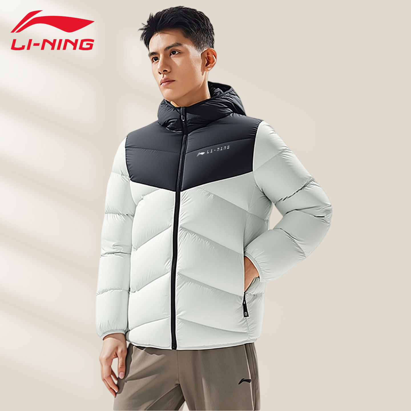 李宁羽绒服短款男冬季新款鸭绒